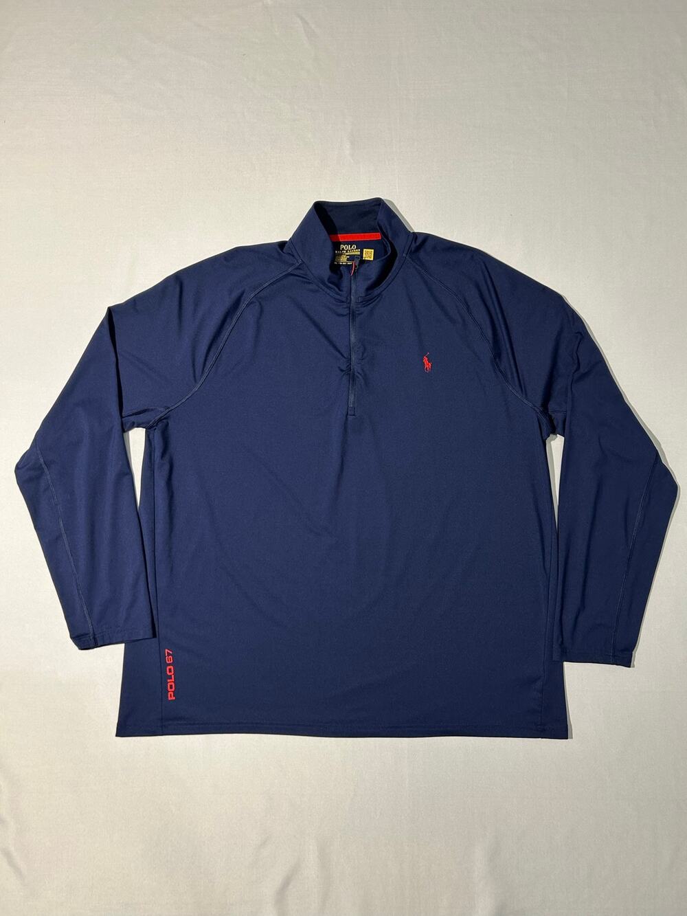 Polo Ralph Lauren Performance 1/4 Zip Long Sleeve Shirt Blue XXL